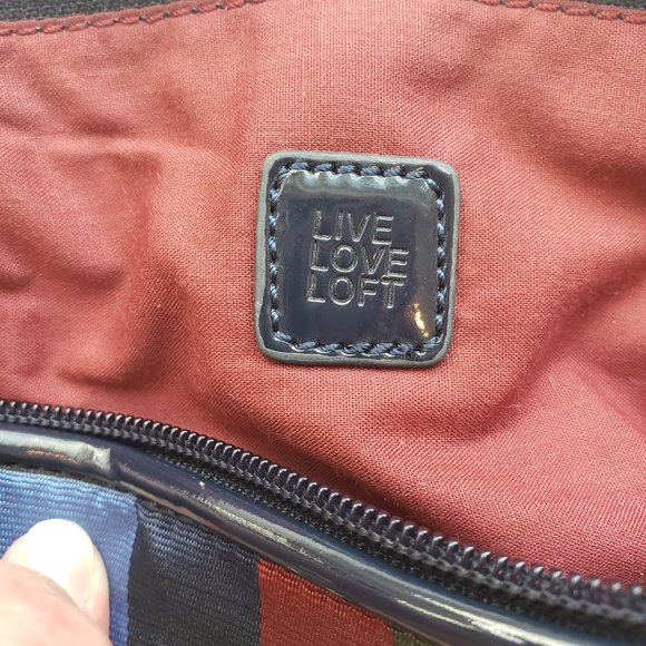 LOFT Live Love Loft Wristlet Striped with Gems Makeup/Wallet Bag - Picture 4 of 7